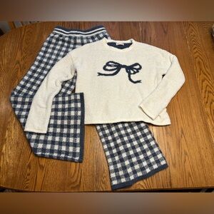 Cozy Cream and Navy Pajama Set (size medium)